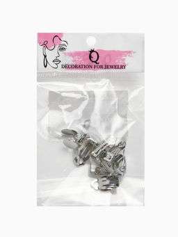 Цена за 2 шт. Основа под серьги-клипсы, 17 мм (набор 5 пар), цвет серебро