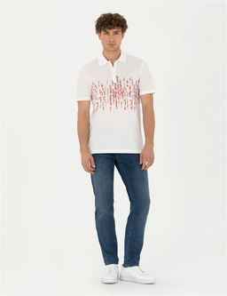 Ekru Slim Fit Polo Yaka Ti__rt - Pierre cardin фото 4