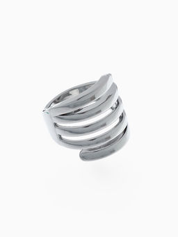 Кольцо металл Тренд пять линий, цвет серебро, размер 16 - Qf фото 9