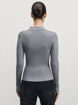 Облегающий джемпер поло из вискозы / Zarina фото 5