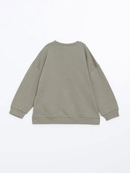 Bisiklet Yaka Uzun Kollu Bask?l? Erkek ?ocuk Sweatshirt