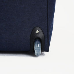 Сумка дорожная на молнии, на колёсах, 2 наружных кармана, цвет синий - Simaland фото 4