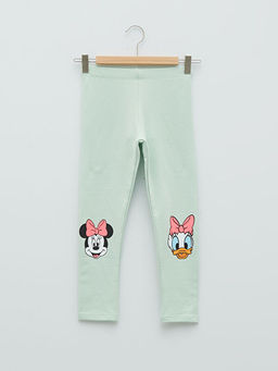 Beli Lastikli Disney Bask?l? Pamuklu K?z ?ocuk Tayt