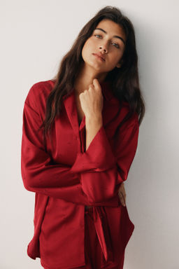Camisa de pijama satinada con detalles decorativos - H&m фото 6