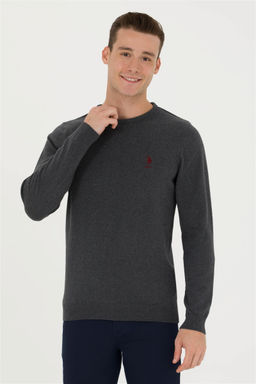 Мужской базовый свитер антрацитового меланжа