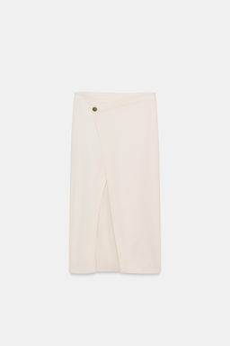 FALDA CRUZADA MIDI / Crudo - Zara фото 6