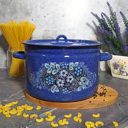 Кастрюля 7,0л 1с18с син. с зерн. Голубика - Стальэмаль фото 2