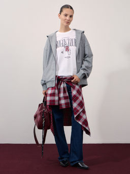 Оверсайз футболка с принтом из мерсеризованного хлопка / Zarina  фото 2