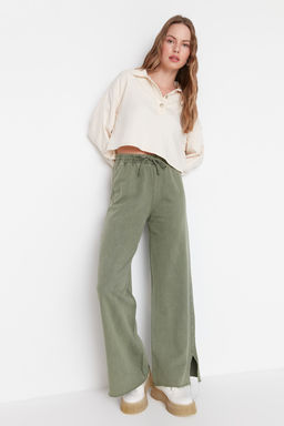 Antrasit Soluk Efektli Wide Leg/Genis Paca Normal Bel Ince Orme Esofman Alt? Pantolon TWOAW22EA0426 - Trendyolmilla фото 9