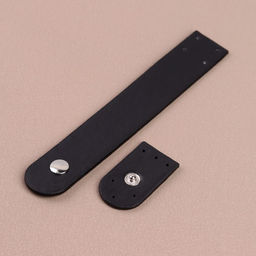 Цена за 2 шт. Застёжка пришивная для сумки, на кнопке, 15,5 2,5 см / 4,5 2,5 см, цвет чёрный/серебряный - Арт узор фото 2