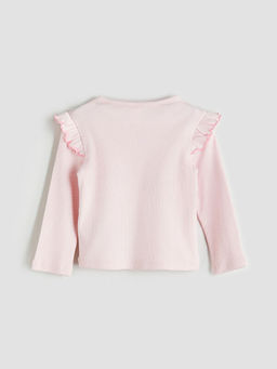 Bisiklet Yaka Bask?l? K?z ?ocuk Ti??rt