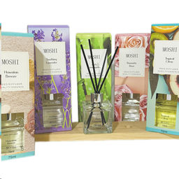 Жидкий ароматизатор с диффузором 75 мл (Тропические фрукты, роза, лаванда, лемонграс, гавайский бриз) / AF79921 /уп 12/48/серия MOSHI