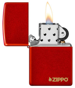 Зажигалка ZIPPO Логотип с металлизированным красным покрытием | Logo Metallic Red 49475ZL  фото 3