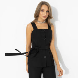 Жилет с поясом, Возьми паузу (чёрный, с поясом)