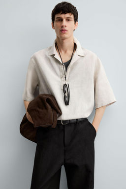 100% LINEN POLO SHIRT - Zara фото 5