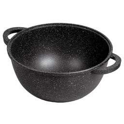 Казан с антипригарным покрытием 10л, д32см "Гранит", h18,5см, s0,4см, литые ручки, стеклянная крышка с пароотводом, подарочная упаковка (Россия)