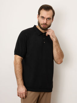 Джемпер-поло мужской из кашемира 2016 черный