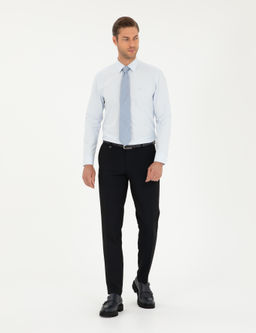 A__k Mavi Slim Fit Uzun Kollu Basic G_mlek