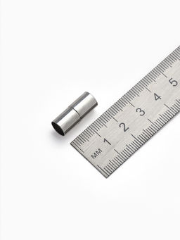 Замок-концевик магнитный, L=20 мм, вн.d=7 мм, (набор 3 шт.), цвет серебро
