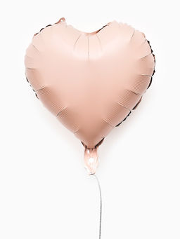 Цена за 2 шт. Воздушные шары фольгированные 17" "Сердце" цвет розовый сатин, набор 5 штук
