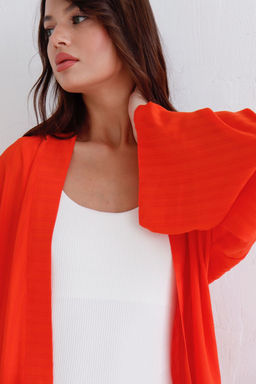 9463 Кимоно длинное красно-оранжевое - Martichelli фото 8