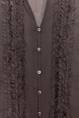 BLUSA VOLANTES / Marr?n oscuro - Zara фото 8