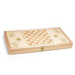 Набор подарочный 3в1 (нарды средние, рисунок-выжиание, шахматы, шашки) 500х250мм