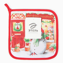 Прихватка Зимние радости 19х19см,100% х/л,ватин 250г/м2 - Этель фото 3
