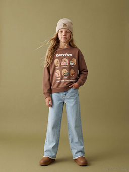 Wideleg K?z ?ocuk Jean Pantolon