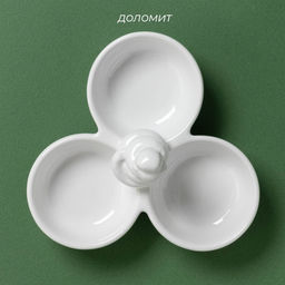 Менажница Доляна «Милые змейки», 3 секции, 16.5×15.5×10 см, доломит, белая