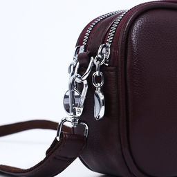 Сумка кросс-боди на молниях, наружный карман, цвет бордовый - Simaland фото 4