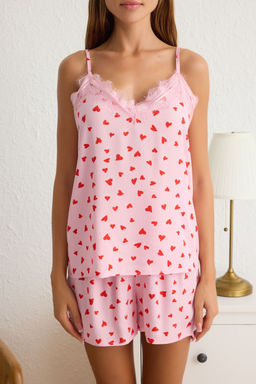 Trendyolmilla Siyah Dantelli Ip Ask?l? Viskon Sortlu Dokuma Pijama Tak?m? THMSS20PT0290 фото 20