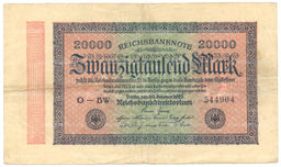 Банкнота 20000 марок 1923 года Германия