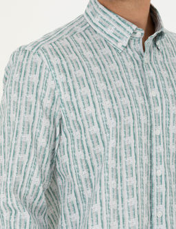 Рубашка Pierre Cardin Regular Fit мятная с длинным рукавом