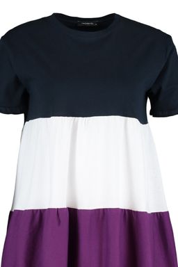 Lacivert %100 Pamuk Renk Bloklu Shift/Duz Mini Orme Elbise TWOSS20EL1638 - Trendyolmilla фото 7