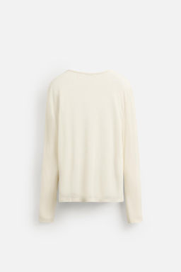 SEMI-SHEER TEXTURED T-SHIRT - Zara фото 8