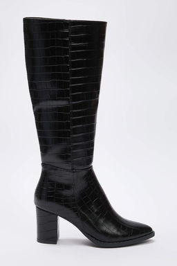 Siyah Kroko Detayl? Kad?n 7,5 cm Blok Topuklu Cizme TAKAW26CZ00040 - Trendyolmilla фото 5