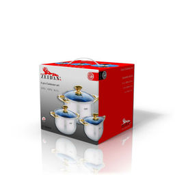 Набор посуды нерж ZEIDAN 6 пр (3,0л, 4,0л, 6,1л) с крыш, арт. Z-50644