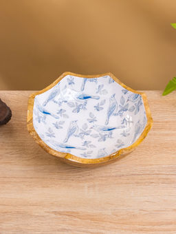 Салатник «Синие птицы», 20×20×8 см, дерево манго