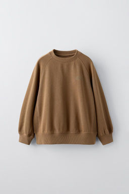 CONTRAST WAFFLE-TEXTURE SWEATSHIRT
