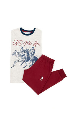 Пижамный комплект бежевого меланжевого цвета для мальчика Неожиданная скидка в корзине