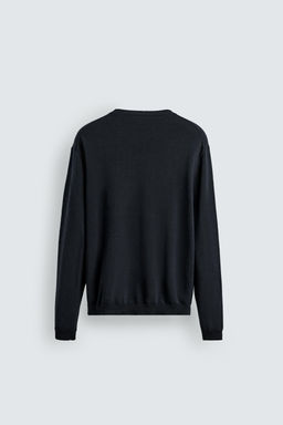 JERSEY REGULAR FIT ALGOD?N - LINO / Marino oscuro - Zara фото 7