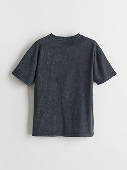 Bisiklet Yaka AC/DC Bask?l? Erkek ?ocuk Ti??rt