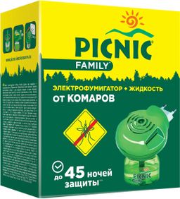 PICNIC FAMILY Комплект электрофумигатор +жидкость 45 ночей 30мл