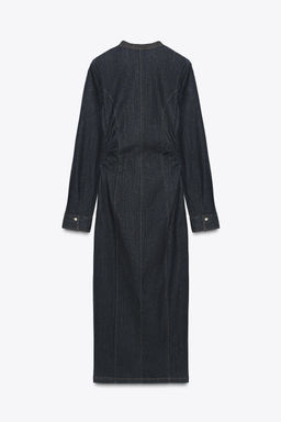 FITTED DENIM MIDI DRESS - Zara фото 7