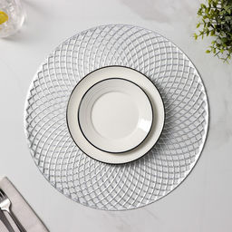 Набор салфеток сервировочных на стол Доляна Вира, 4 шт, d=38 см, цвет серебряный  фото 10