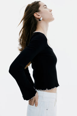 Top de canale con detalles sobrehilados - H&m фото 8