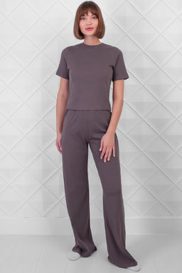 Арт. 10801/4 Пижама с брюками 44-52 (5 шт) Цвет:верх- кофейный, низ- кофейный