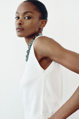 PLAIN KNIT TOP WITH RIBBED TRIMS - Zara фото 3