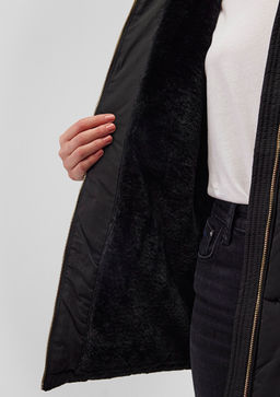 Suni Kurk Detayl? Siyah Sisme Mont - Mavi фото 6